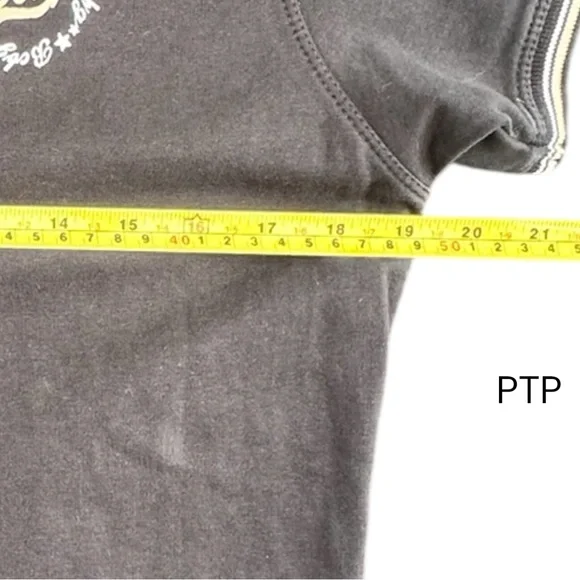 BCBGirls Vintage Y2K Black Short Sleeve Quarter Zip Hoodie Logo Large - Picture 6 of 12